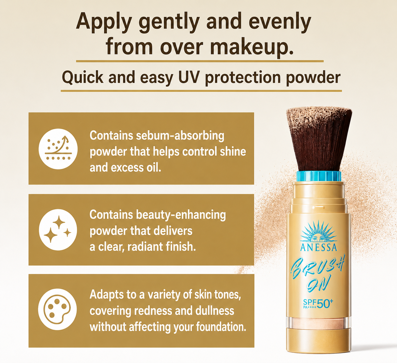 ANESSA Perfect UV Brush-On Loose Face Powder 3g SPF50+ PA++++ Fruity Floral Scent