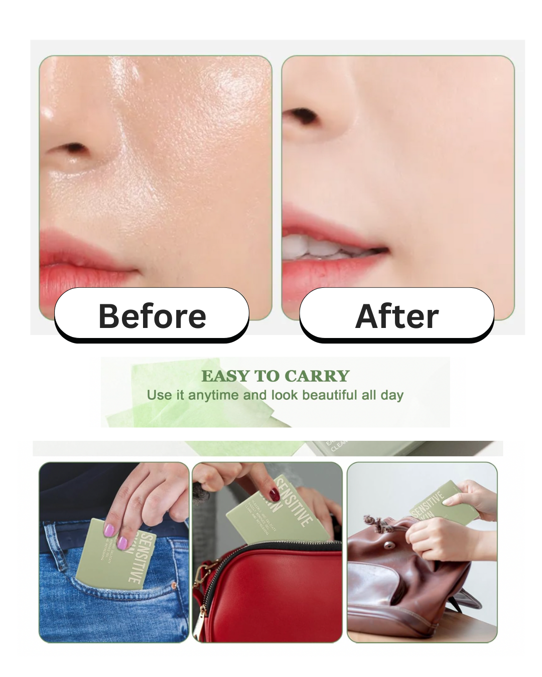 NOVO - Skin-Friendly Blotting Paper Green (100 sheets)