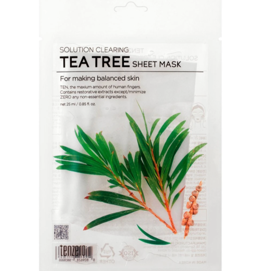 TENZERO SOLUTION CLEARING TEA TREE SHEET MASK