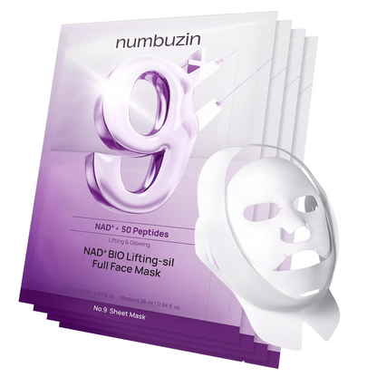 Numbuzin No. 9 NAD Bio Lifting-sil Full Face Mask Set 4