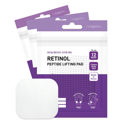 DERMAL Retinol Peptide Lifting Pad 12 Pads | Anti-Aging Toner Pads