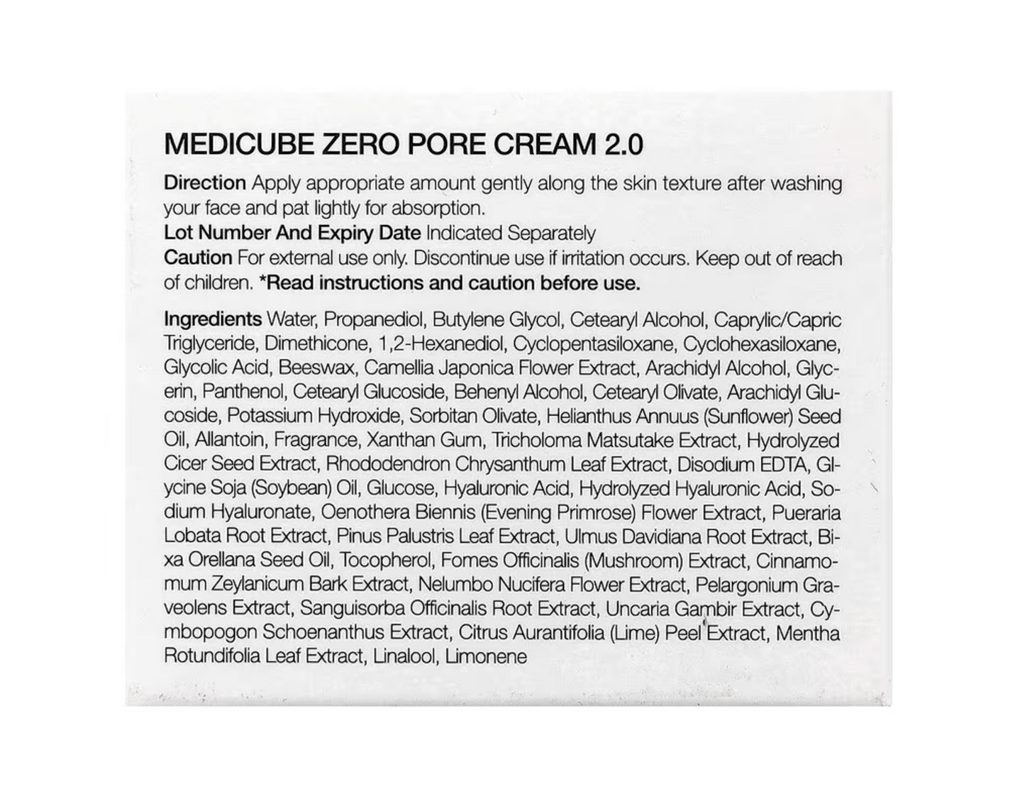 Medicube Zero Pore Cream 2.0