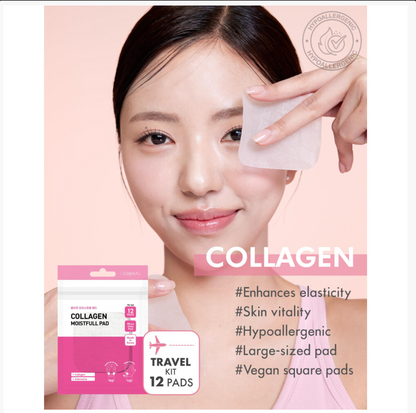 DERMAL Collagen Moistfull Toner Pads 12 Pads | Peptide Toner