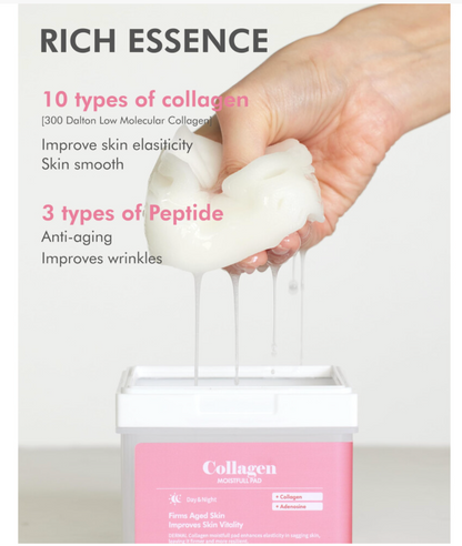 DERMAL Collagen Moistfull Toner Pads 12 Pads | Peptide Toner