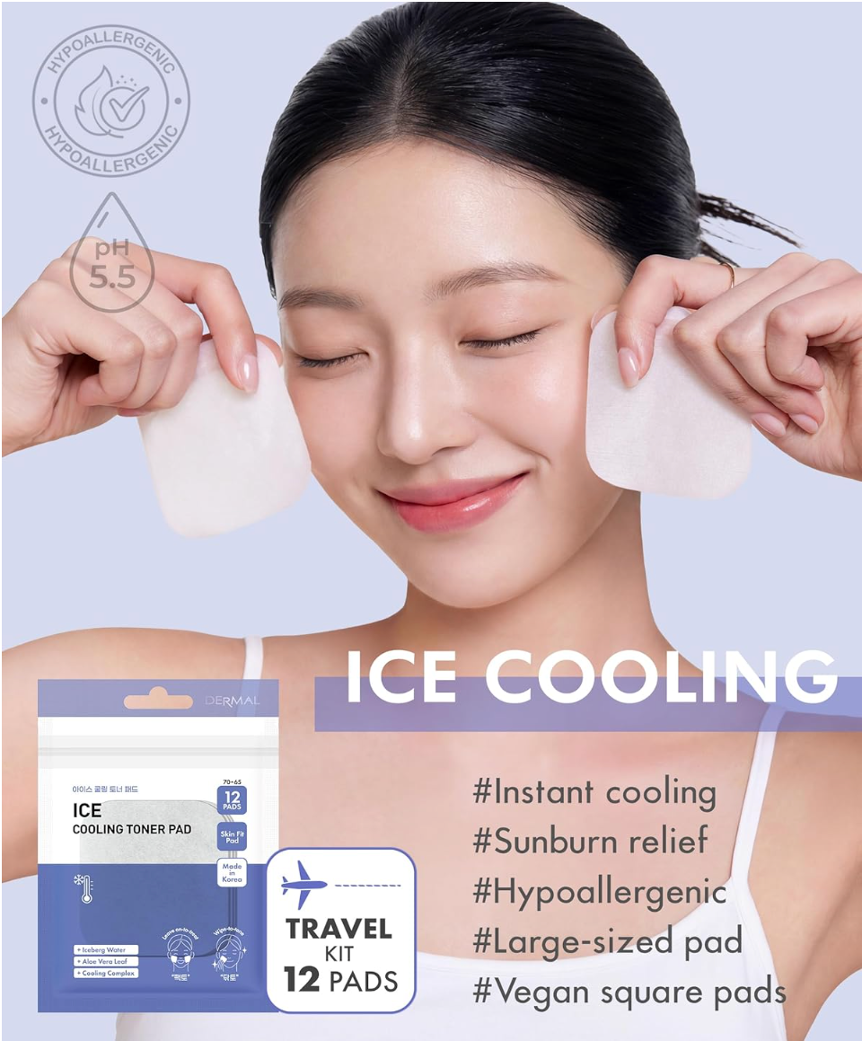 DERMAL Ice Cooling Toner Pads | Soothing Aloe Vera Toner Pads
