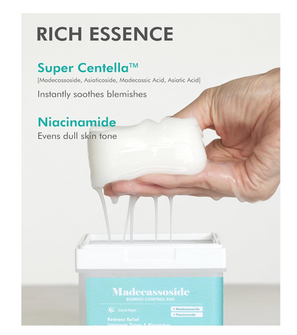 DERMAL Madecassoside Blemish Control Pads | Centella Toner Pads